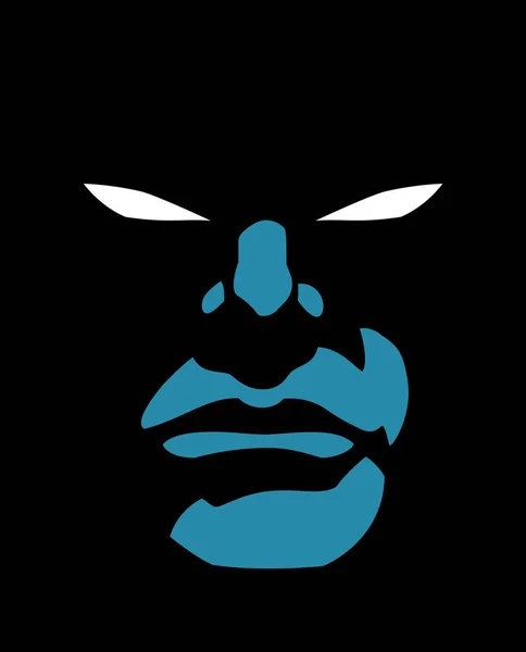 Superheld gezicht donker — Stockvector
