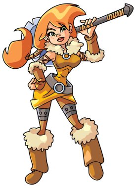 Viking kız illüstrasyon