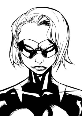 Superheroine Dikey Hat sanatı maskeli