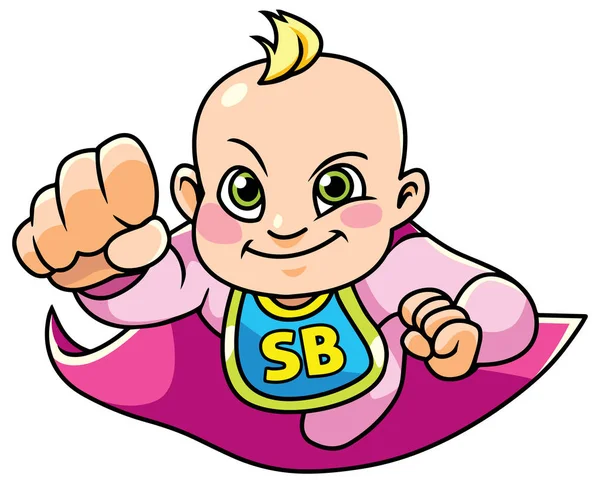 Super Baby Girl vliegen — Stockvector