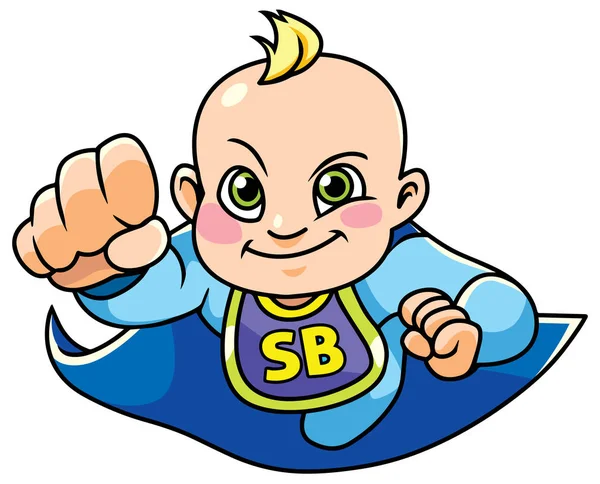 Super Baby Boy flygande — Stock vektor