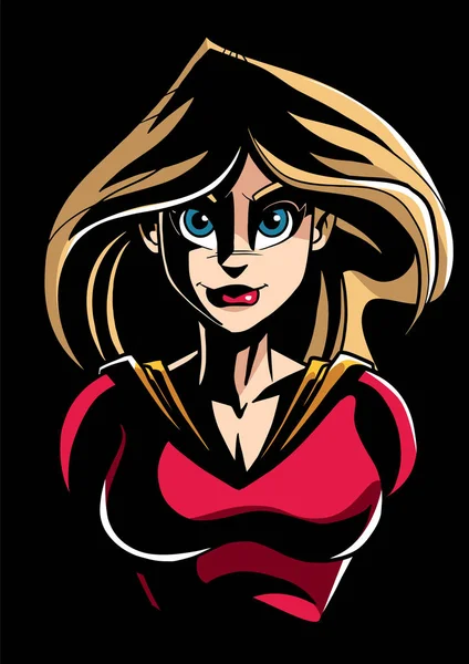 Retrato oscuro de superheroína — Vector de stock