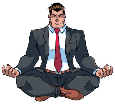 İşadamı meditasyon illüstrasyon