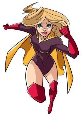 Ön görünüm çalışan superheroine