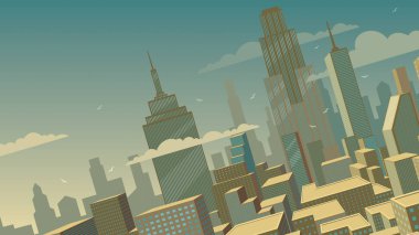 Eğik çizgi film Cityscape 