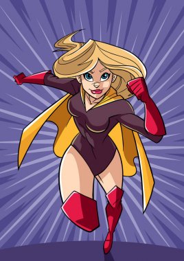 Şehirde çalışan superheroine