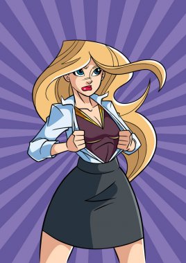 Superheroine kapak Ray ışık arka plan altında