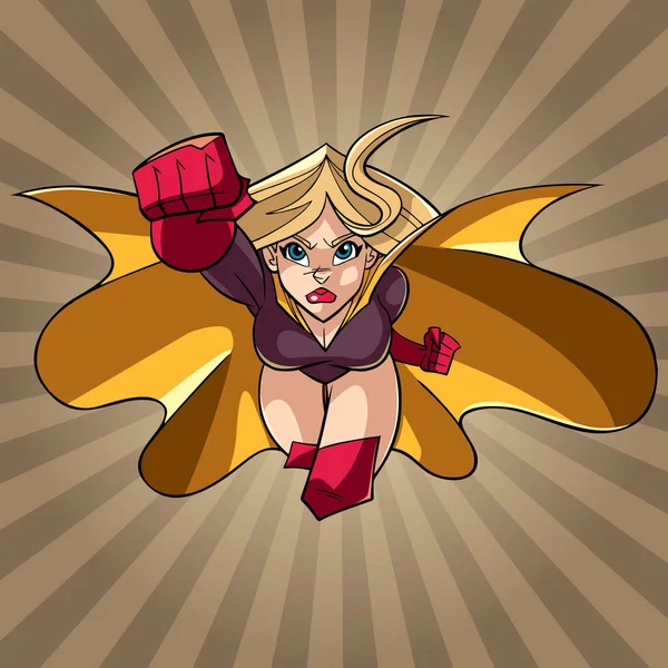 Superheroína que viene a usted Ray Fondo de luz — Vector de stock