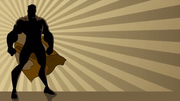 Super-herói Ray luz silhueta — Vídeo de Stock