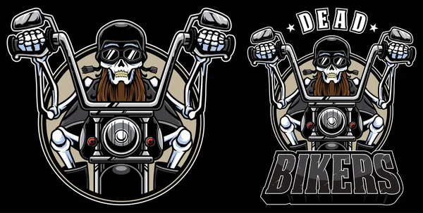 Dode biker mascotte — Stockvector