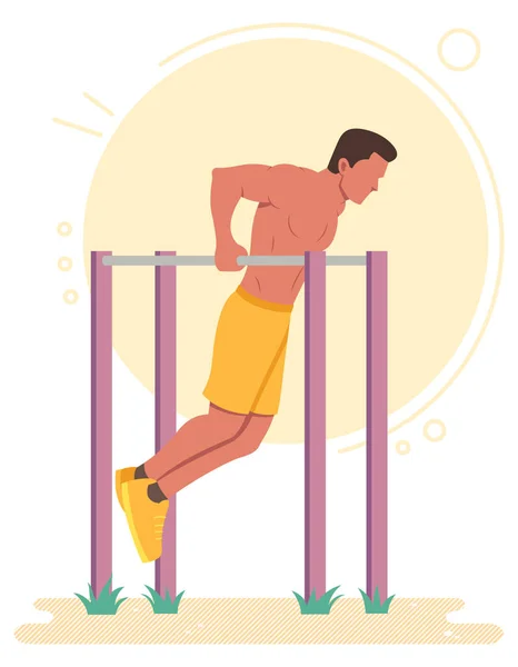 Dips Calisthenics Körpergewicht Übung — Stockvektor