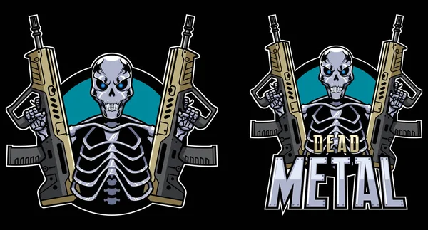 Mascota de metal muerto — Vector de stock