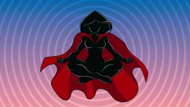 Супергеройський медитативний фон силует — стокове відео