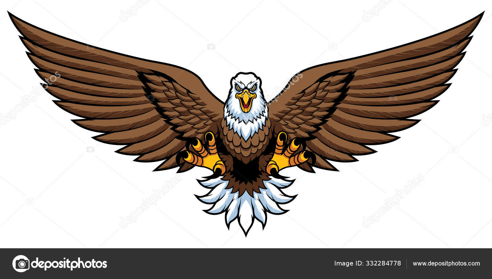 Bald Eagle Attack Mascot Stock Vector by ©Malchev 332284778