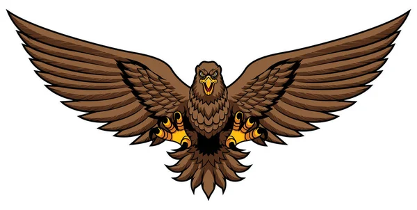 Golden Eagle Attack Mascot — 스톡 벡터