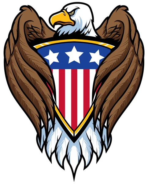Águila calva que sostiene el escudo — Archivo Imágenes Vectoriales