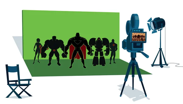 Superheld Team Film Set — Stockvector