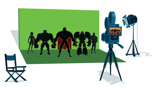 Conjunto de filmes de super-heróis — Vetor de Stock