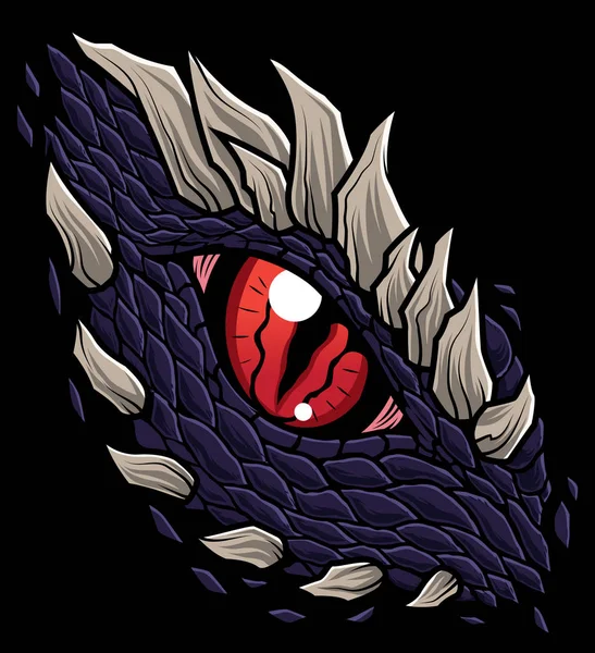 Mascote de olho de dragões — Vetor de Stock