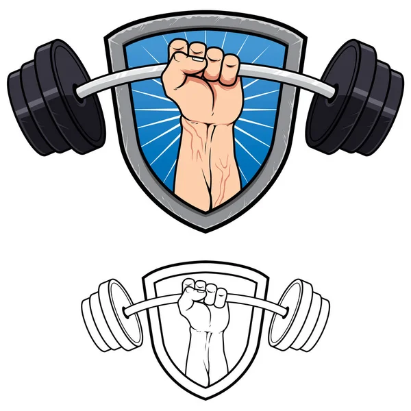 Weightlifting Gym Mascot — Stock Vector