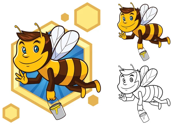Honey Bee Mascot — Stock Vector
