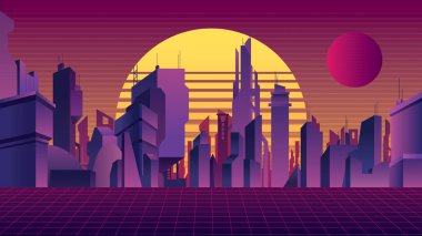 Synthwave Şehir Arkaplanı