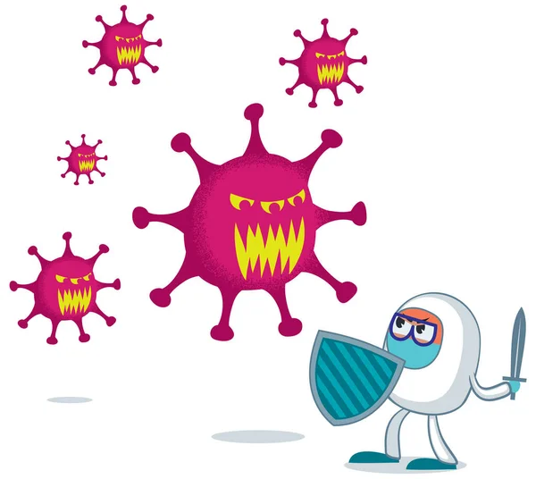 Médico Médico Vírus de combate —  Vetores de Stock
