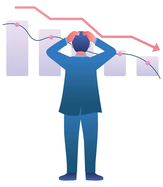 Queda da recessão económica — Vetor de Stock