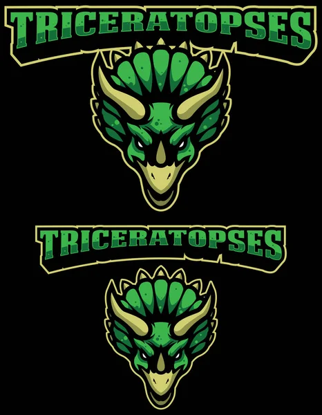 Triceratopses Maskot Logosu — Stok Vektör