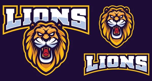 Logotipo de mascota de león — Vector de stock