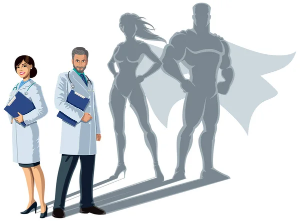 Doctor Superheroes Shadow — Stockový vektor