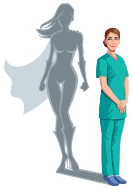 Nurse Superheroine Shadow clipart