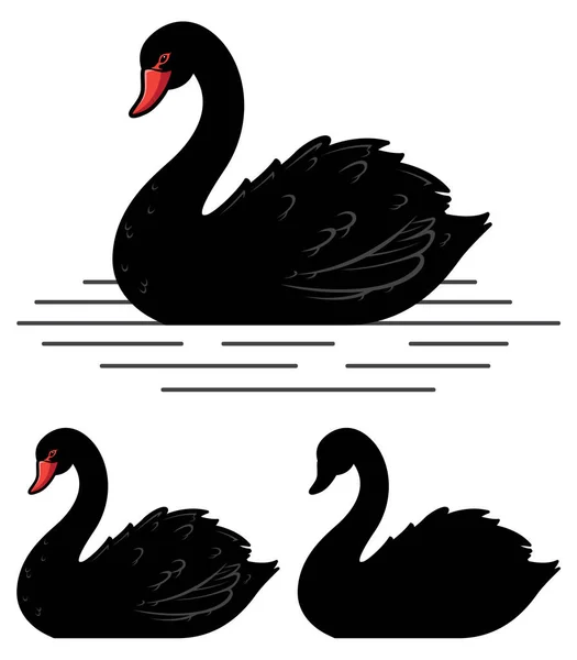 Maskot černé labutě — Stockový vektor