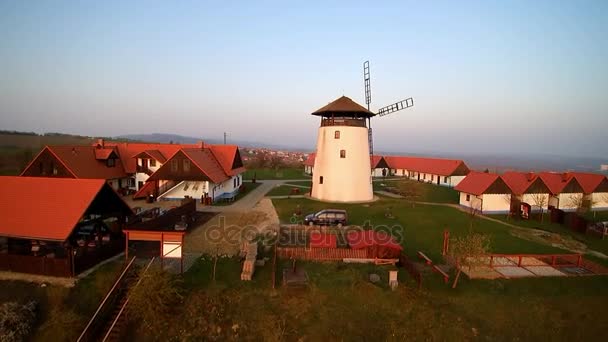 Windmill antenn skott Bukovany — Stockvideo