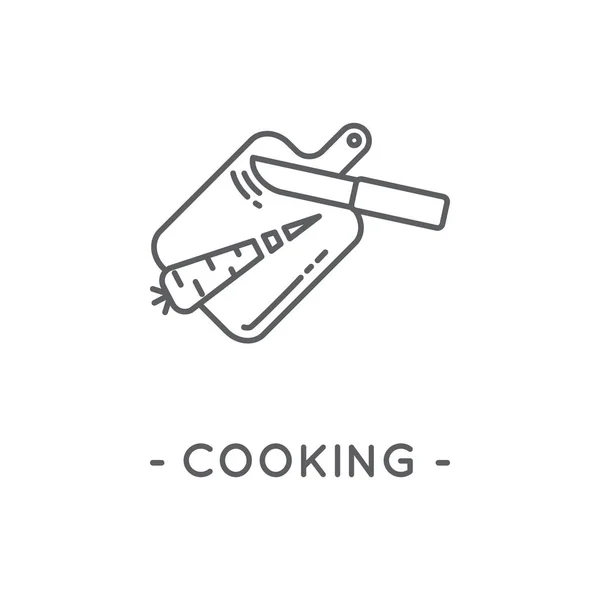 Лінія Чорна іконка для приготування їжі на білому тлі — стоковий вектор