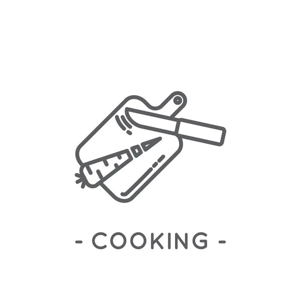 线烹饪图标在白色背景上的黑色 — 图库矢量图片
