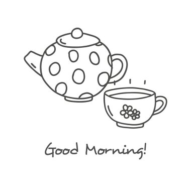 Elle çizilmiş çay Icon set