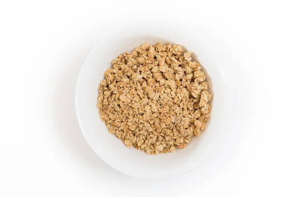 Cuenco de granola, sobre fondo blanco . — Foto de Stock