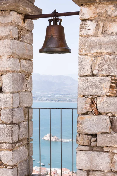 Vértes bell, a Palamidi-középkori erőd, Nafplio, Görögország — Stock Fotó