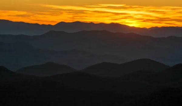 Pôr do sol no Blue Ridge Parkway — Fotografia de Stock