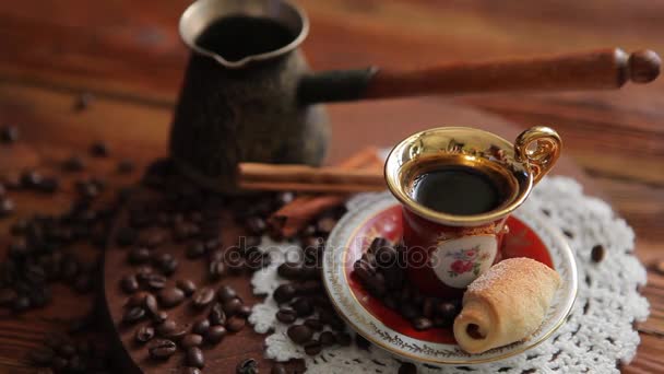 Una taza de café de la mañana. Buen concepto del día . — Vídeos de Stock