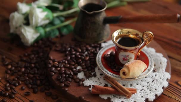 Una taza de café de la mañana. Buen concepto del día . — Vídeos de Stock