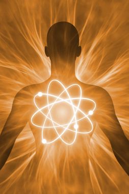 Meditasyon ve yoga poz insan silueti