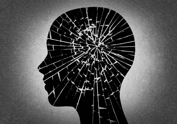 Head broken like glass — Stock Photo, Image