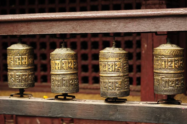 Prayer cylinders in Nepal Stock Picture