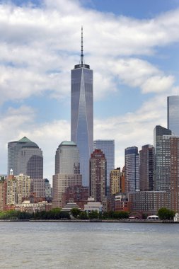 Özgürlük heykeli Wiews Manhattan manzarası