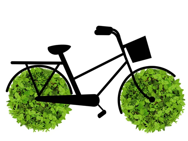 Bicycle with leaf wheels — Stock Photo, Image