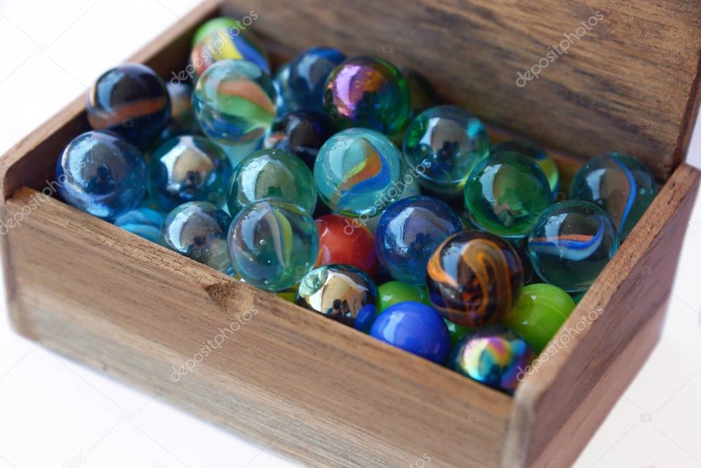 Colored marbles in a box