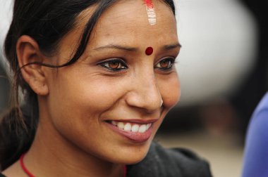 Nepal kız poz