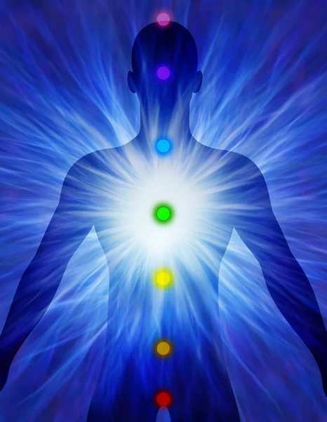 Illustration Man Chakras — Stock Photo, Image